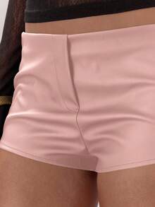MUSERA Quần short giả da mini, sang trọng, gợi cảm, thích hợp cho buổi tối đi chơi, kỳ nghỉ, tiệc tùng, thanh lịch, mùa xuân hè, phong cách thường ngày. - Hồng - Xem 6
