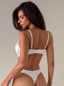 SHEIN BAE 2pcs Underwear Set (With Underwire, Thong) - White - View 2