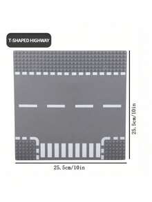 一套迷你尺寸塑料创意积木城市建筑场景T型路口底座多色拼装玩具，适合成人收藏家、家庭办公室展示、DIY模型套件建筑套装，创意乐趣减压拼装项目 - 灰色 - 查看 23