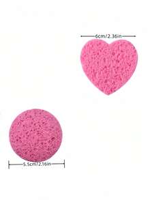10/20/30/50PCS Heart Shaped Compressed Face Sponges 100 Percent Natural Fiber Facial Cleansing Massage Exfoliating Face Masks Makeup Removal For Estheticians Professional Spa Beauty Tools Skincare Essentials - Multicolor - View 13
