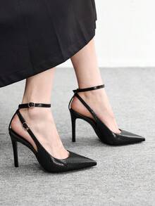 CUCCOO BIZCHIC 新款百搭尖头女式高跟鞋 - 純黑色 - 查看 5