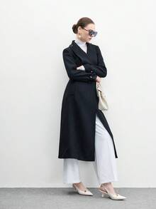 CUCCOO BIZCHIC Giày cao gót mũi nhọn thời trang đa năng cho nữ thiết kế khóa cài hàng ngày - trắng - Xem 6