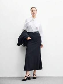 CUCCOO BIZCHIC 女士时尚杏色金属搭扣装饰粗跟鞋，经典简约设计，适合通勤、约会、派对、度假、婚礼等场合。 - 靜夜黑色 - 查看 6