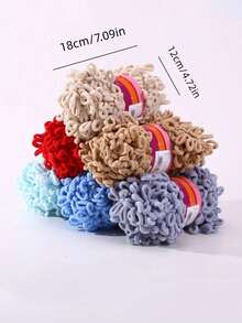 1 Roll Of Finger Loop Fluff Yarn 100g DIY Woven Blanket Cushion Scarf Donut Yarn - Star blue - View 12