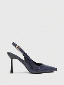 CUCCOO BIZCHIC Sepatu Wanita Tali Belakang Biru Modis Serbaguna Sepatu Hak Tinggi untuk Perjalanan - Biru - View 2