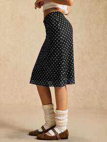 Easelle 撞色网纱波点女裙