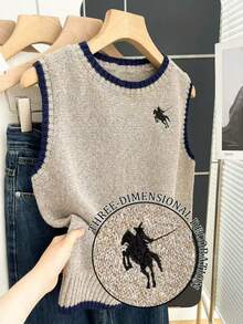 Resyla Loose Fit Sleeveless Sweater Vest - Light Grey - View 4