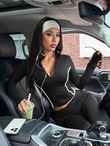 Dewbera Slim Fit Long Sleeve Sports Jacket For Women, Gym Workout Outdoor Fitness, Ins Style Women Long Sleeve Workout Top Long Sleeve Athletic Wear Women Sporty Clothes Women