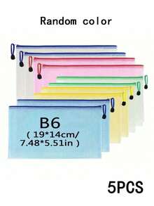 Extra Large Grid Waterproof Zipper Document Bag - A3/A4/B4/A5/B5/B6 Transparent Student And Professional Document Organizer, Ideal For Paper And Exam Storage. - Multicolor - View 4