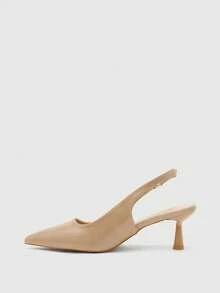 CUCCOO BIZCHIC Tacones altos de moda versátiles de uso diario con diseño de hebilla y punta afilada para mujer - Albaricoque - Ver 10