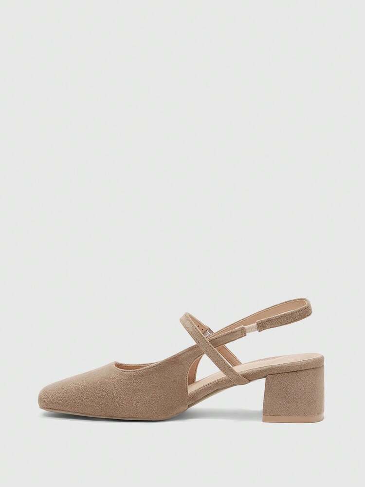 CUCCOO BIZCHIC Women Shoes Classic Simple Square Toe Thick Heel High Heels Daily Versatile Valentine's Day Spring Shoes