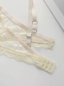 1pc Women's Lace Underwire Thin Cup Bra - Beige - View 3