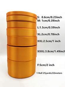 1 rollo de cinta de satén para hacer lazos hechos a mano, decoraciones de boda, envoltura de regalos, manualidades DIY, arreglos florales, suministros para fiestas en múltiples colores y anchos - Naranja - Ver 6