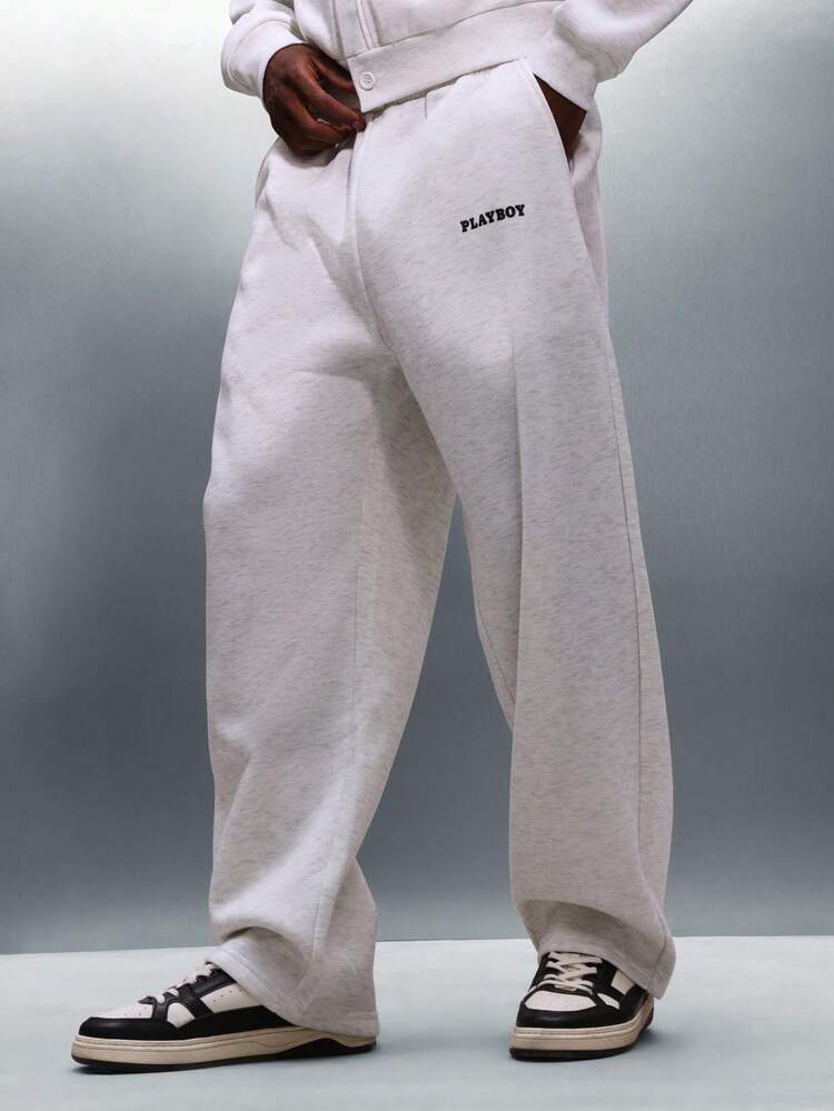 PLAYBOY X SUMWON Heathered Sweatpants With Graphic Print