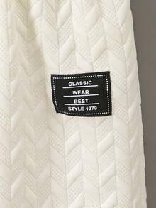 SHEIN Mirajuku Bộ 3 món cho bé trai: Áo thun ngắn tay dệt kim in chữ, quần short và túi xách, thích hợp cho các hoạt động thường ngày, mùa xuân/hè. - trắng - Xem 5