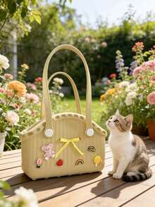 PETSIN 1 Piece Multi-Functional Pet Waterproof DIY Handbag Soft And Easy To Clean Large Capacity DIY Bag Portable Handbag Pet Supplies