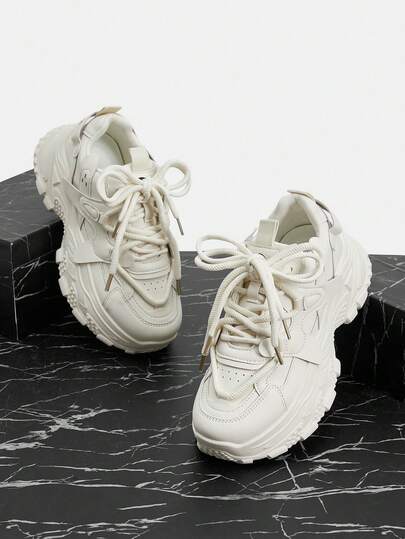 Vate Women's Casual Fashion Thick Sole Wedge Sneakers