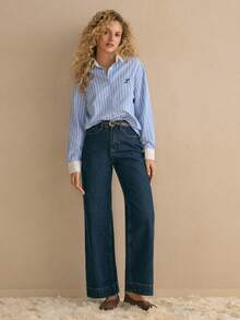MOTF PREMIUM SLANT POCKET WIDE LEG JEANS