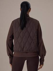 Musera Sport Áo khoác thể thao chống thấm nước có khóa kéo, lớp phủ chần bông, dành cho tập luyện thể thao mùa đông, áo khoác tập gym, áo khoác thám hiểm mùa xuân. - Màu nâu  Mocha - Xem 3