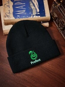 HARRY POTTER X SHEIN 1 chiếc mũ len dệt kim thêu hình hoạt hình, lựa chọn quà tặng thời trang cho việc đi xe đạp trên đường phố. - A - Xem 1