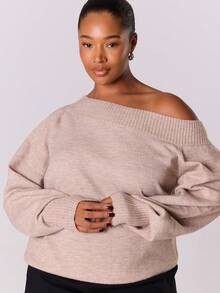 MUSERA Plus Size Sweaters - Khaki - View 2