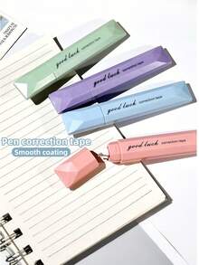 6片/套渐变方形修正带，简约时尚，学生必备，便携开学季 - 彩色 - 查看 3