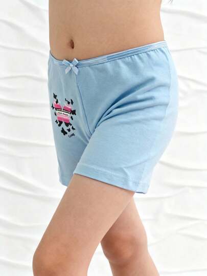 Ropa interior infantil para niña estilo adorable estampado de pastel algodón elástico suave corte suelto short medio primavera/verano uso diario deportivo casa ropa interior