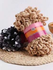 1 Roll Of Finger Loop Fluff Yarn 100g DIY Woven Blanket Cushion Scarf Donut Yarn - Star blue - View 5