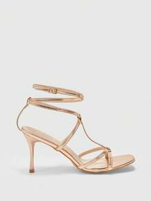 CUCCOO SZL Women Heeled Sandals Valentine's Day - Champagne - View 2