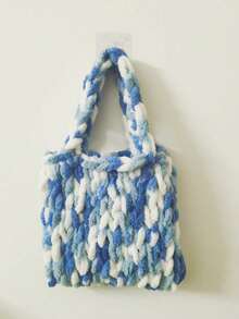 1 Roll Of Finger Loop Fluff Yarn 100g DIY Woven Blanket Cushion Scarf Donut Yarn - Star blue - View 10