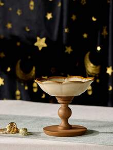 Cirelle 复古花卉造型托盘 - 木质底座陶瓷首饰及小饰品碟 - 多用途展示架，适用于梳妆台、咖啡桌及家居装饰 - 彩色 - 查看 5