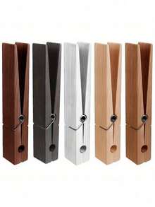 巨型晾衣夹毛巾架，超大木质夹子毛巾架套装，适用于浴室，复古壁挂式毛巾架，多功能家居洗衣装饰，可作毛巾架或挂钩，浴室墙面配件 - 彩色 - 查看 7