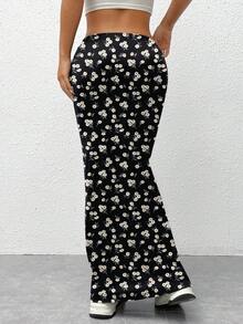 SHEIN EZwear 女士休闲低腰修身半身裙，夏季女装，度假装，碎花半身裙，沙滩装，夏季，春季碎花半身裙 - 彩色 - 查看 2