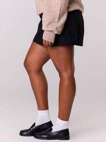 MUSERA Plus Tailored Low Rise Mini Skirt Elegant Summer Y2k Cute 90's Casual Capsule Holiday Vacation - Black - View 4