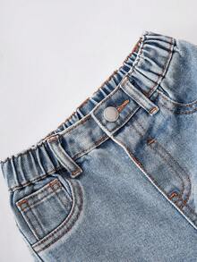 SHEIN Baby GirlBlue Denim Loose Ripped Jeans - Light Wash - View 4