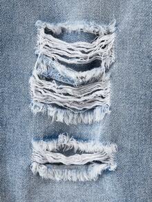 SHEIN Baby GirlBlue Denim Loose Ripped Jeans - Light Wash - View 5