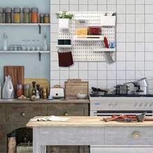 1pc Wall-Mounted Pegboard Shelf,Easy Installation,Thickened Wall Hanging Shelf,A Perfect Maximizing Solution For Your Bathroom, Kitchen, Living Room,Office - Multicolor - View 2
