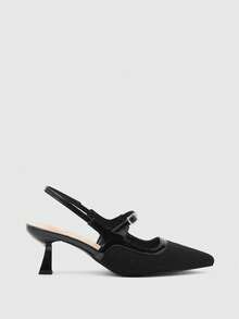 CUCCOO BIZCHIC Women's Elegant Pointed Toe Pumps With Buckle, Suitable For Commuting Valentine's Day - Black - View 2
