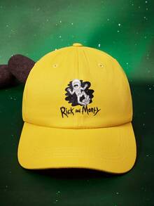 Rick and Morty X SHEIN 可调节水洗卡通刺绣棒球帽