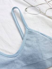女士休闲高弹力灰蓝色露背文胸 - 霧霾藍 - 查看 4