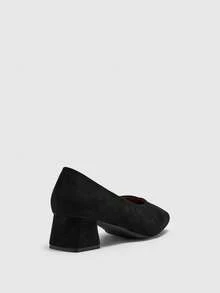 CUCCOO BIZCHIC Women's Casual Versatile Fashion High Heels For Daily Commute Valentine's Day - Black - View 9