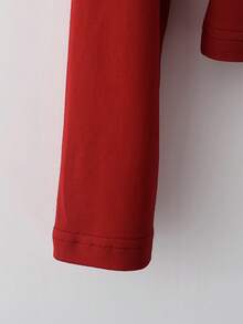 Franclia Elegant Burgundy Fabric Long Sleeve Regular Length Semi Sheer Top For Women - Burgundy - View 5