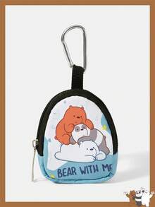 We Bare Bears X SHEIN 熊纹拉链零钱包，多功能收纳包，零钱整理钱包，男女皆宜 - 卡通 - 查看 1