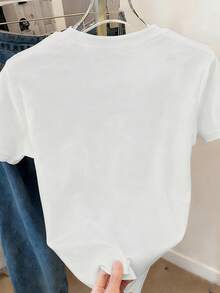 Resyla 女士休闲印花圆领短袖T恤 - 白色 - 查看 2