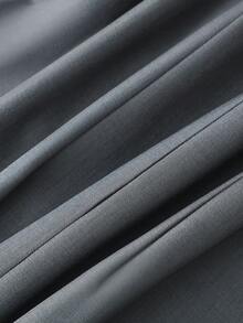 GlowEve 女士灰色纯色无袖圆领褶裥下摆短连衣裙 - 灰色 - 查看 5