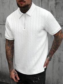 SLATEMANN Áo Polo Nam, Phong cách đường phố trưởng thành, Chất liệu dệt kim Jacquard họa tiết sóng sọc, Đa năng cho trang phục hàng ngày, Áo sơ mi nam màu trắng, Áo sơ mi nam móc len, Áo thun nam thường ngày, Áo sơ mi nam có họa tiết, Thích hợp cho các chuyến đi cuối tuần, hoạt động ngoài trời, du lịch, môi trường làm việc thoải mái hoặc các dịp bán trang trọng, Quà tặng cho bạn trai/chồng, Quà kỷ niệm/sinh nhật, Tiệc tùng, Kỳ nghỉ hè, Lễ hội, Năm mới, Đám cưới, Ngày Valentine, Áo sơ mi dệt kim nam, Áo Polo nam vải Jacquard trắng có họa tiết. - trắng - Xem 5