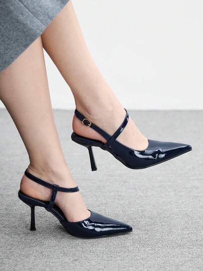 CUCCOO BIZCHIC Women's Pointed Toe Buckle Design Everyday Versatile Fashion High Heels Valentine's Day