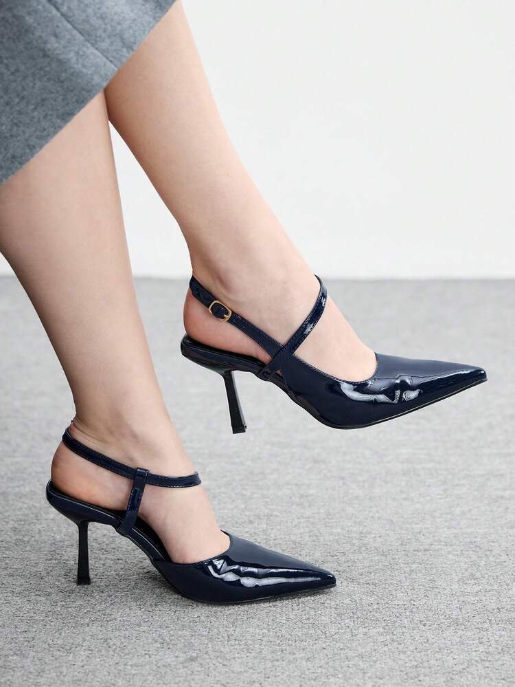 CUCCOO BIZCHIC Women's Pointed Toe Buckle Design Everyday Versatile Fashion High Heels Valentine's Day