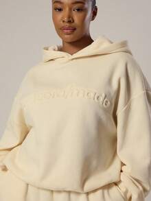 MUSERA Áo hoodie cỡ lớn in nổi, áo thể thao (chỉ áo) dễ thương, phong cách mùa xuân, lễ Phục sinh, thường ngày, nữ tính. - Màu Khaki - Xem 2