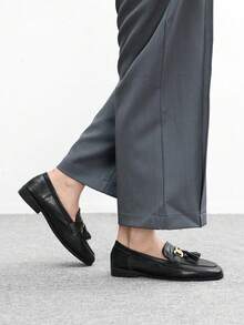 CUCCOO BIZCHIC 女士休闲流苏乐福鞋，适合日常通勤和休闲穿着 - 黑色 - 查看 6